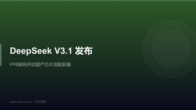 DeepSeek V3.1 发布：FP8架构开启国产芯片适配新篇章
